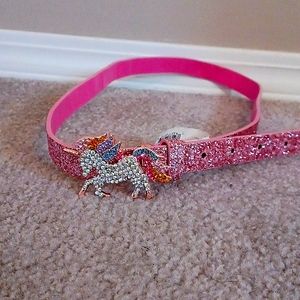 A rainbow unicorn pink belt.